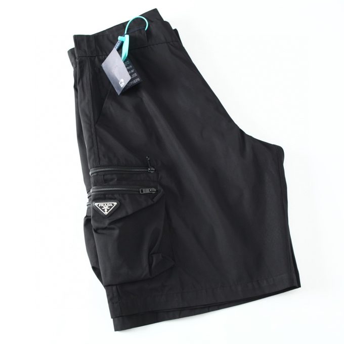 Prada 24SS triangular label workwear pocket functional shorts