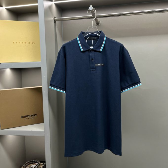 New Prada logo letter tape Polo shirt