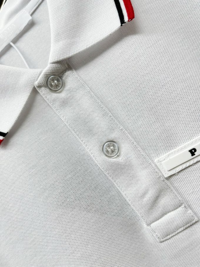 New Prada logo letter tape Polo shirt
