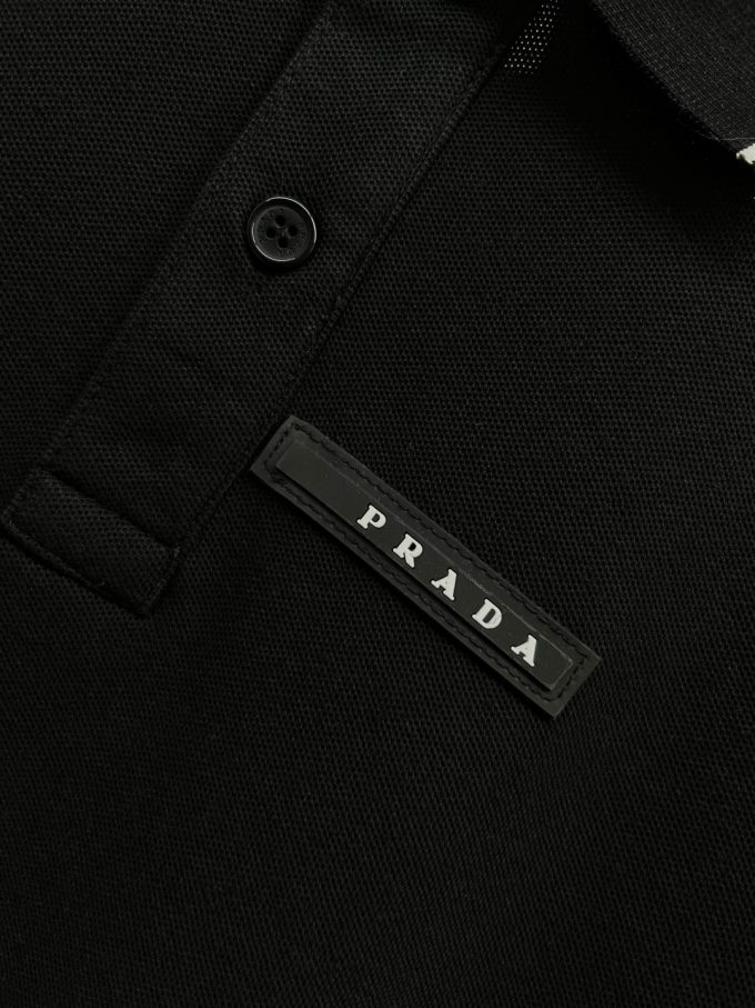 New Prada logo letter tape Polo shirt