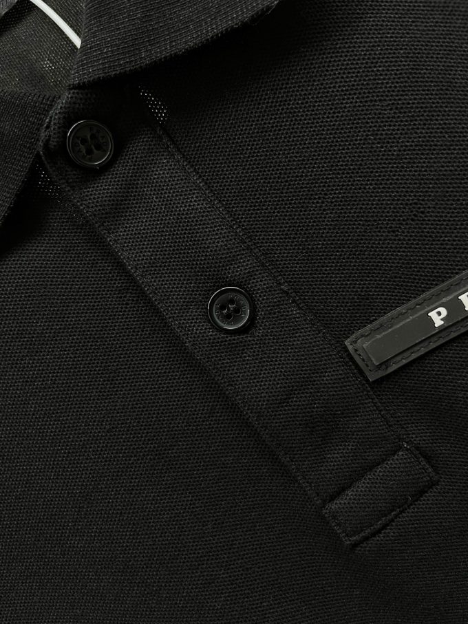 New Prada logo letter tape Polo shirt