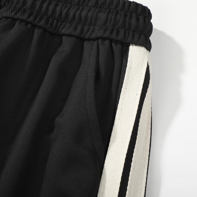 Prada metal small label side woven strap straight-leg pants
