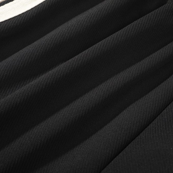 Prada metal small label side woven strap straight-leg pants