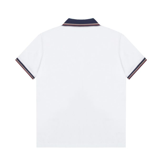 Prada's exquisite striped logo lapel POLO shirt