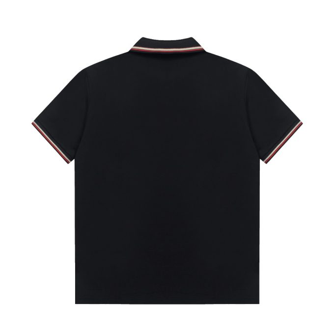Prada's exquisite striped logo lapel POLO shirt