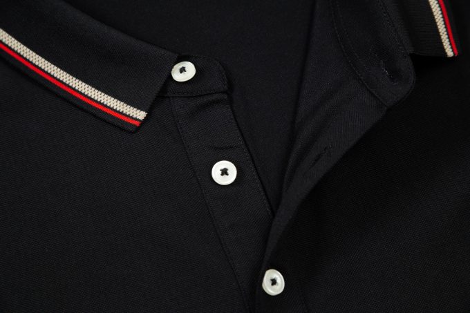 Prada's exquisite striped logo lapel POLO shirt