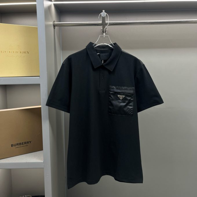 Prada pocket triangle logo new Polo shir