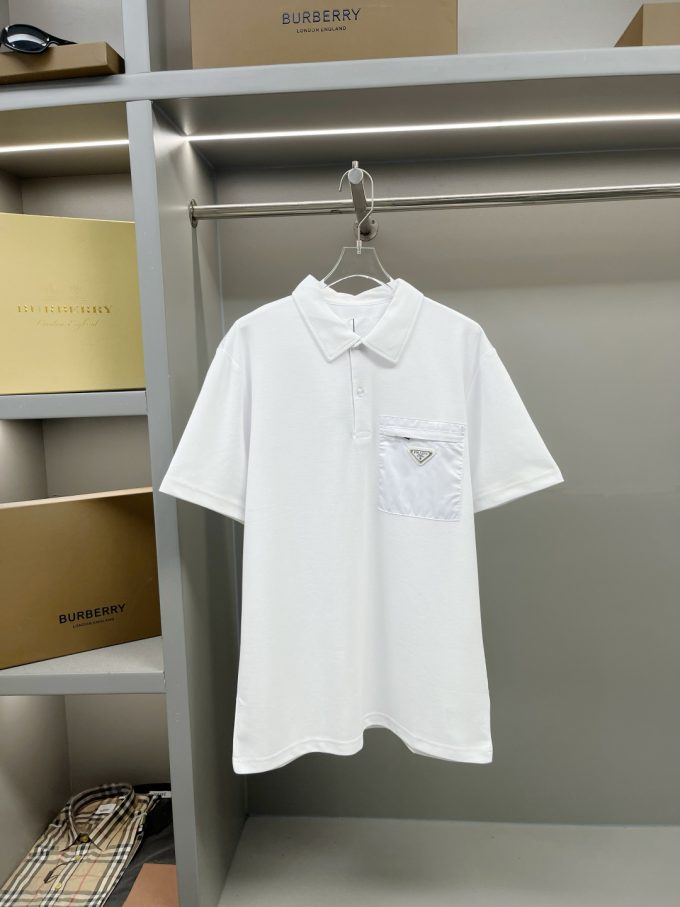 Prada pocket triangle logo new Polo shir