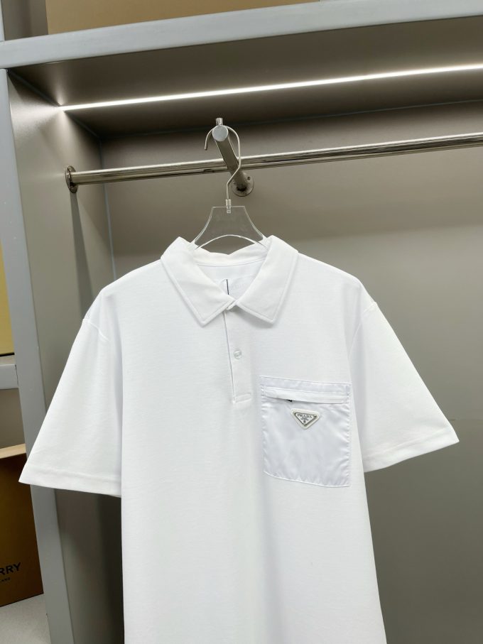 Prada pocket triangle logo new Polo shir