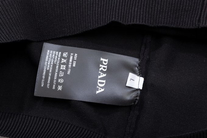 Prada multicolored metal triangular label knitted POLO shirt