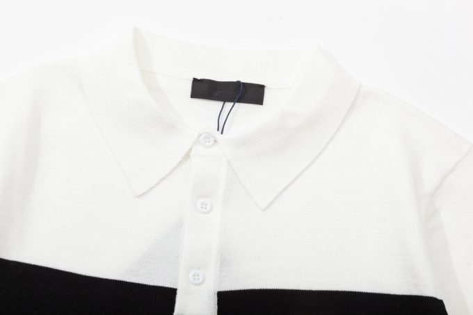 Prada multicolored metal triangular label knitted POLO shirt