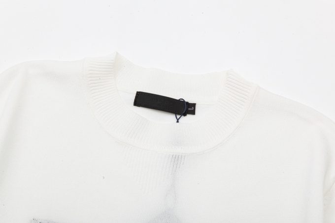 Prada letter yarn-dyed triangular label knitted round neck
