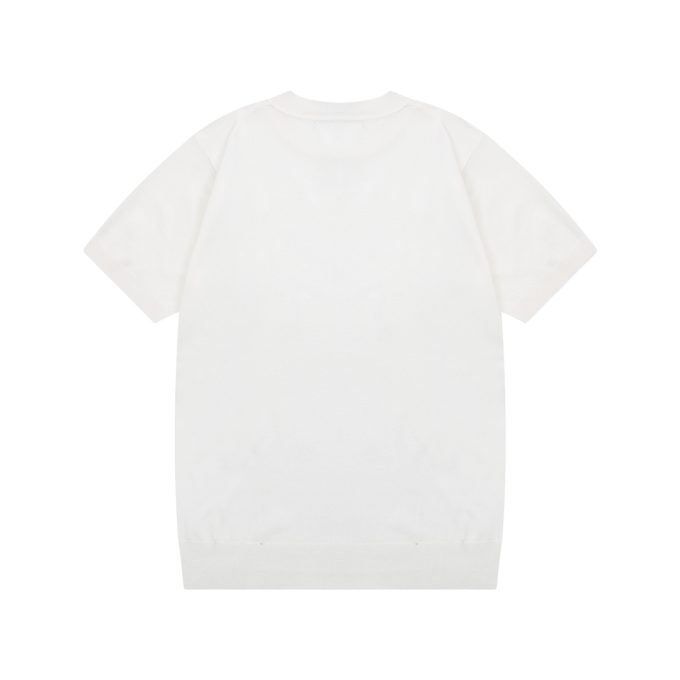 Prada letter yarn-dyed triangular label knitted round neck