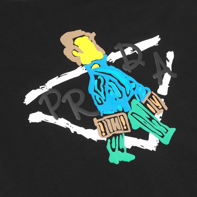 Prada graffiti letter logo foam print short-sleeved T-shirt