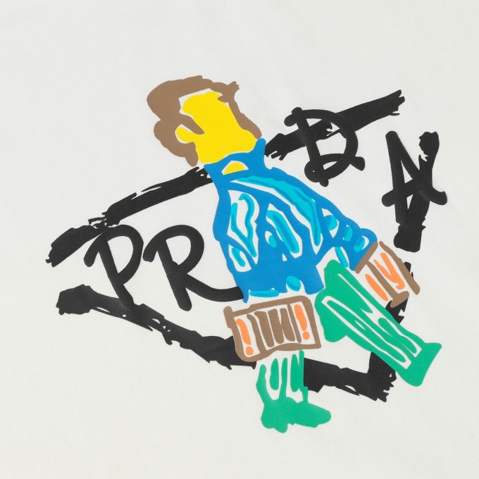 Prada graffiti letter logo foam print short-sleeved T-shirt