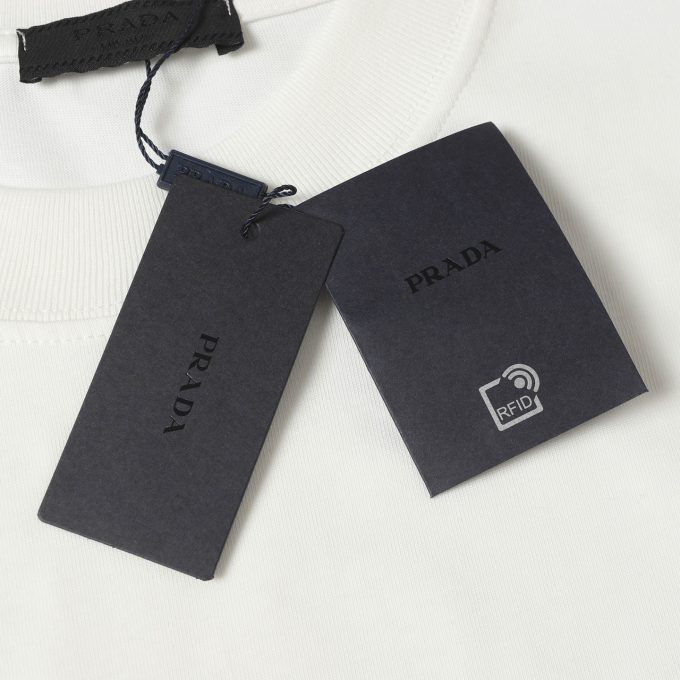 Prada graffiti letter logo foam print short-sleeved T-shirt