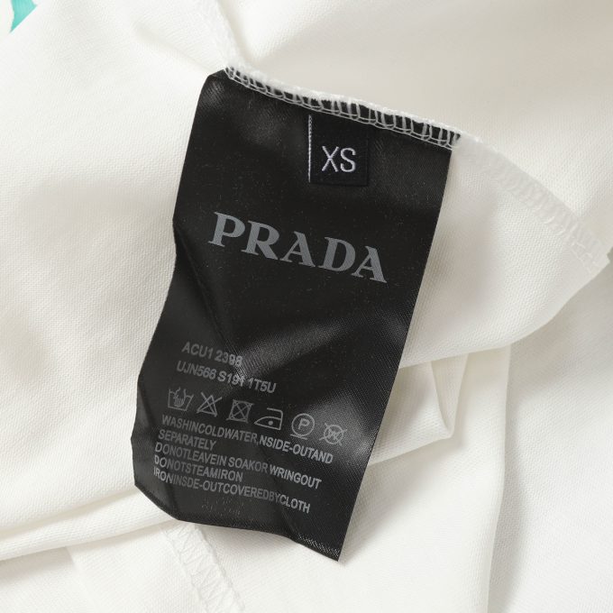 Prada graffiti letter logo foam print short-sleeved T-shirt