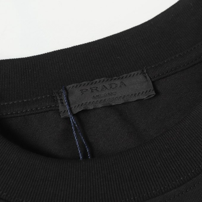 Prada lettered logo collar print short-sleeved T-shirt