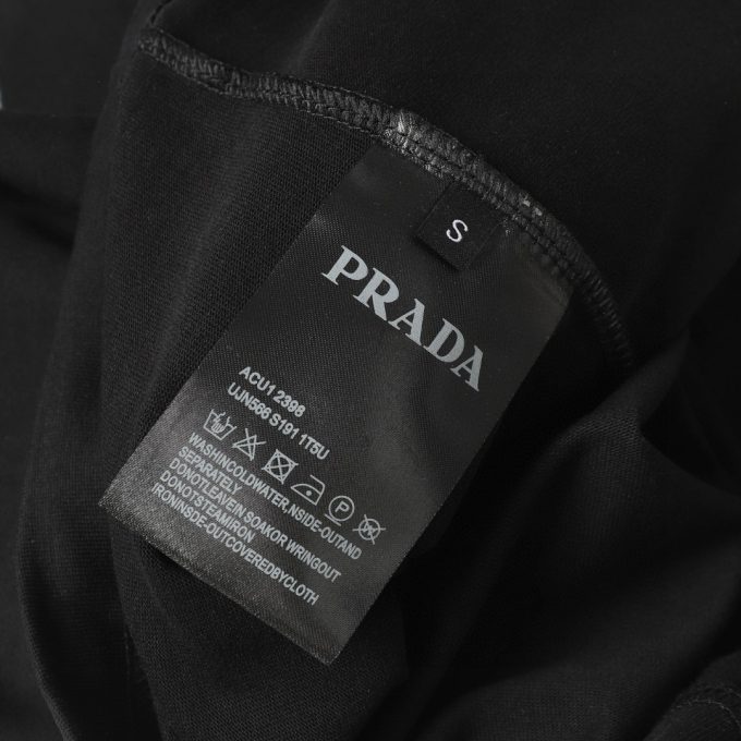 Prada lettered logo collar print short-sleeved T-shirt