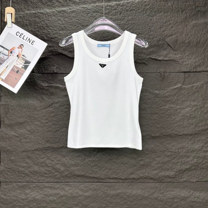 Prada 2025 New metal triangle badge women's vest