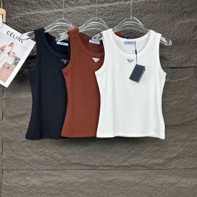 Prada 2025 New metal triangle badge women's vest