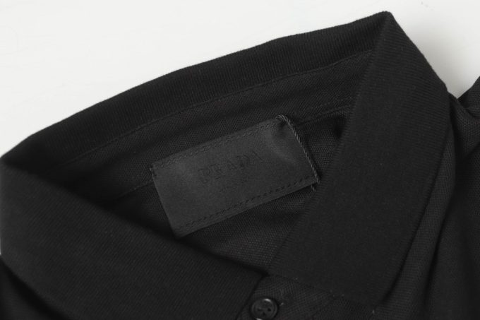 Prada letter logo embroidered business polo shirt short-sleeved T-shirt