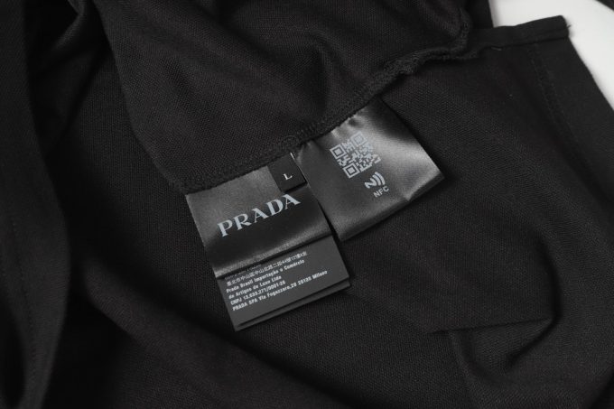 Prada letter logo embroidered business polo shirt short-sleeved T-shirt