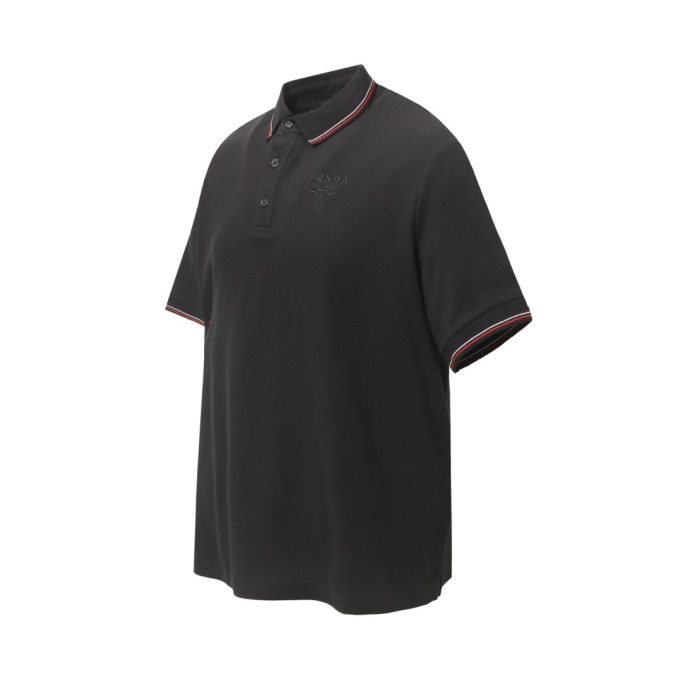 Prada letter logo embroidered business polo shirt short-sleeved T-shirt