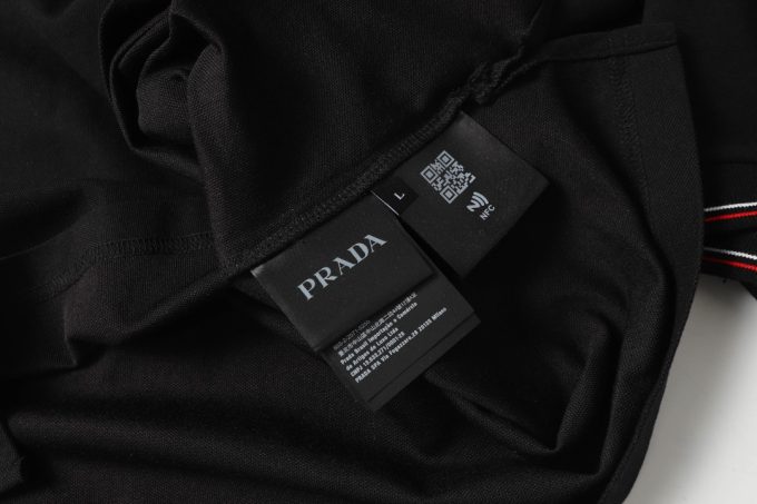Prada letter logo embroidered business polo shirt short-sleeved T-shirt