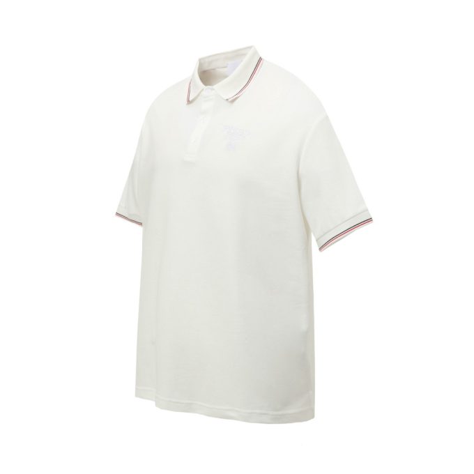Prada letter logo embroidered business polo shirt short-sleeved T-shirt