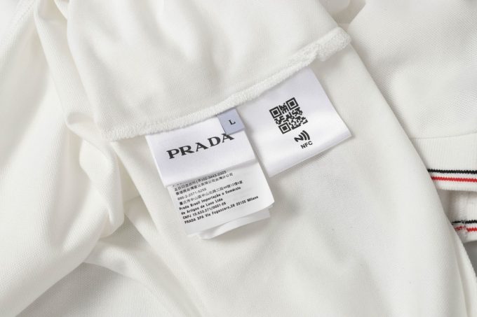 Prada letter logo embroidered business polo shirt short-sleeved T-shirt