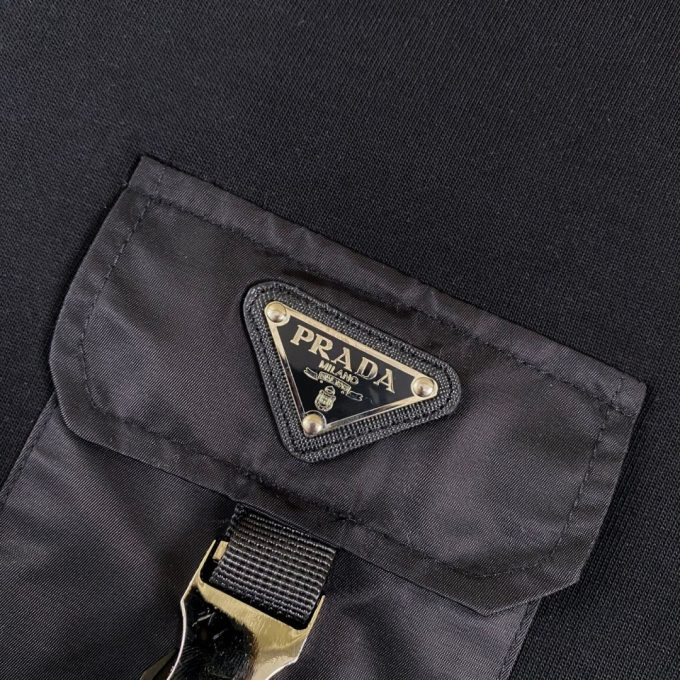 Prada pocket functional casual round-neck short-sleeved T-shirt