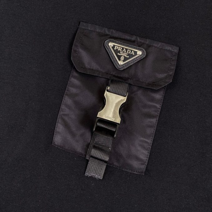 Prada pocket functional casual round-neck short-sleeved T-shirt