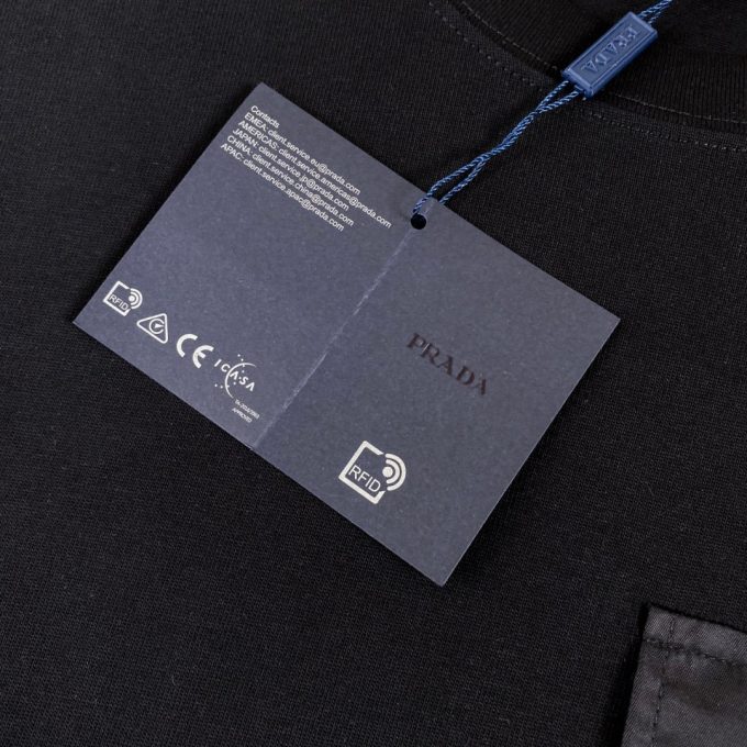 Prada pocket functional casual round-neck short-sleeved T-shirt