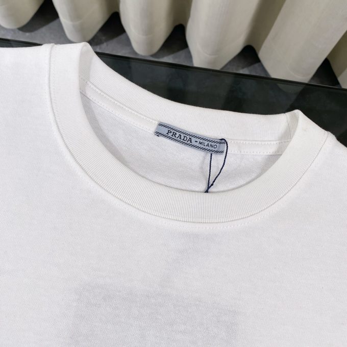 Prada pocket functional casual round-neck short-sleeved T-shirt
