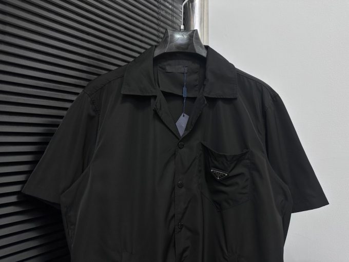 PRADA's new triangular label pocket nylon shirt