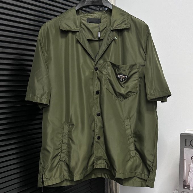 PRADA's new triangular label pocket nylon shirt