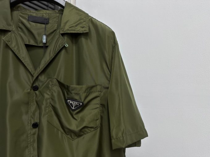 PRADA's new triangular label pocket nylon shirt