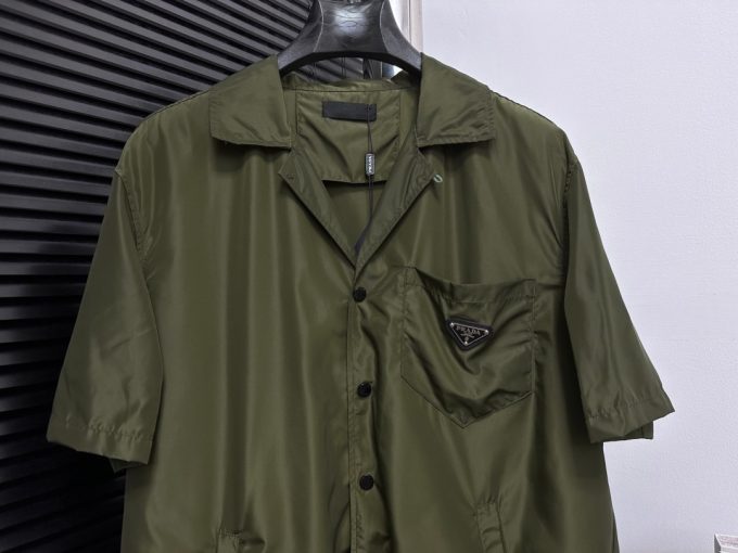 PRADA's new triangular label pocket nylon shirt