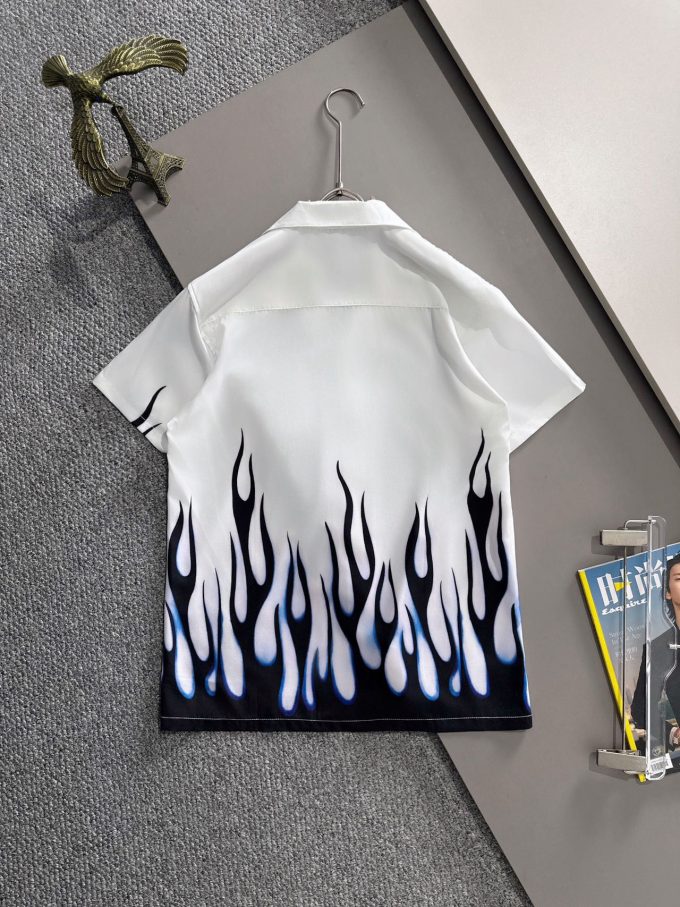 Prada's 2025 summer classic LOGO design full-print shirt