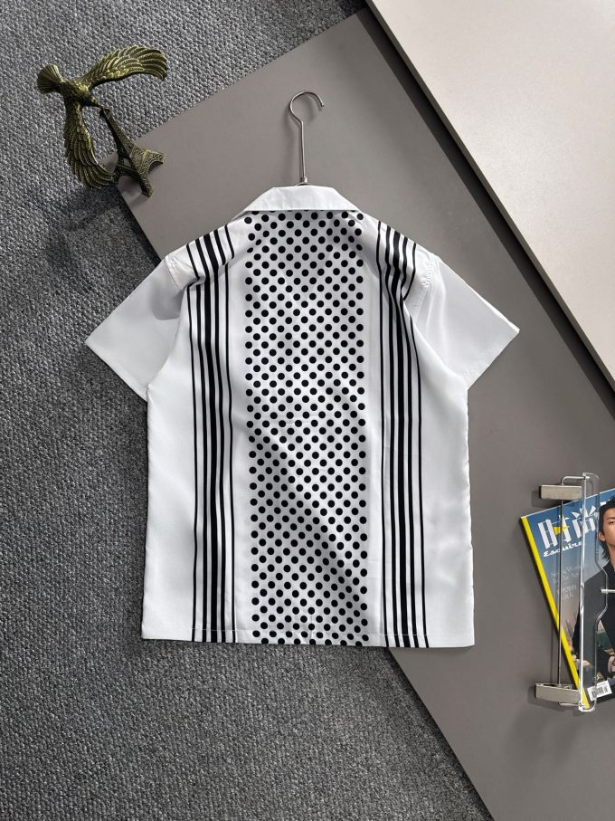 Prada's 2025 summer classic LOGO design full-print shirt