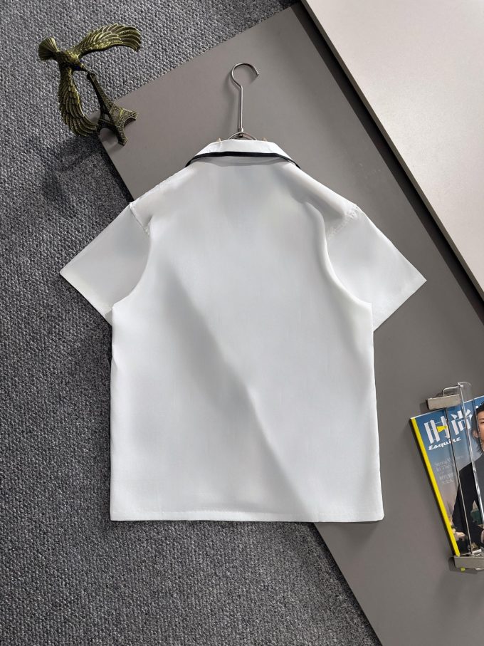 Prada's 2025 summer classic LOGO design full-print shirt