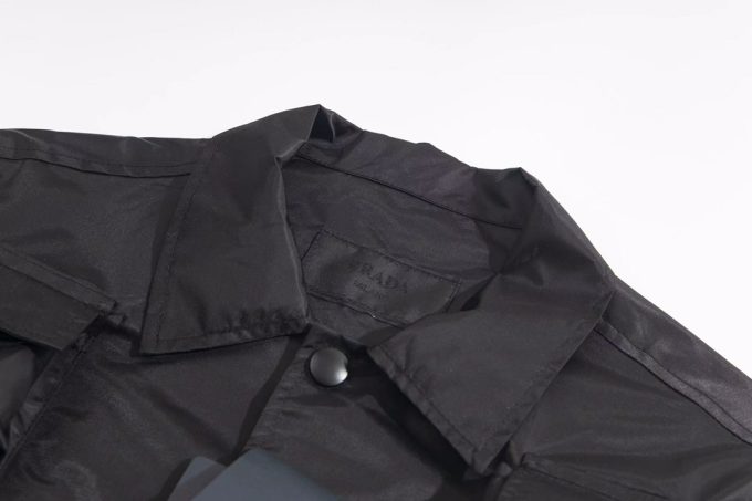 Prada Battlefield functional style workwear shirt with short sleeves