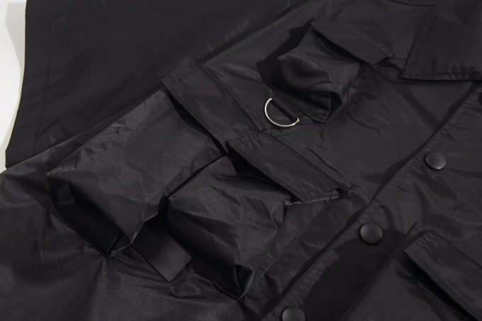 Prada Battlefield functional style workwear shirt with short sleeves