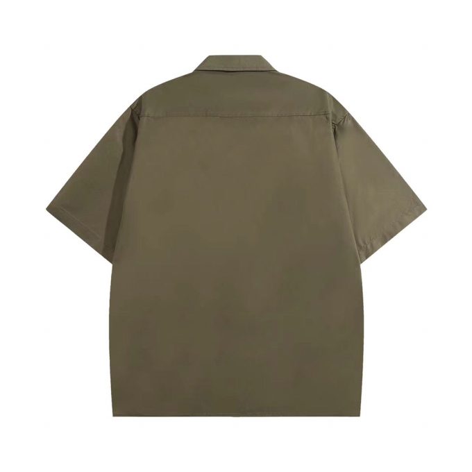 Prada Battlefield functional style workwear shirt with short sleeves