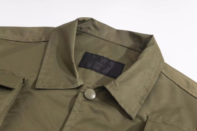 Prada Battlefield functional style workwear shirt with short sleeves