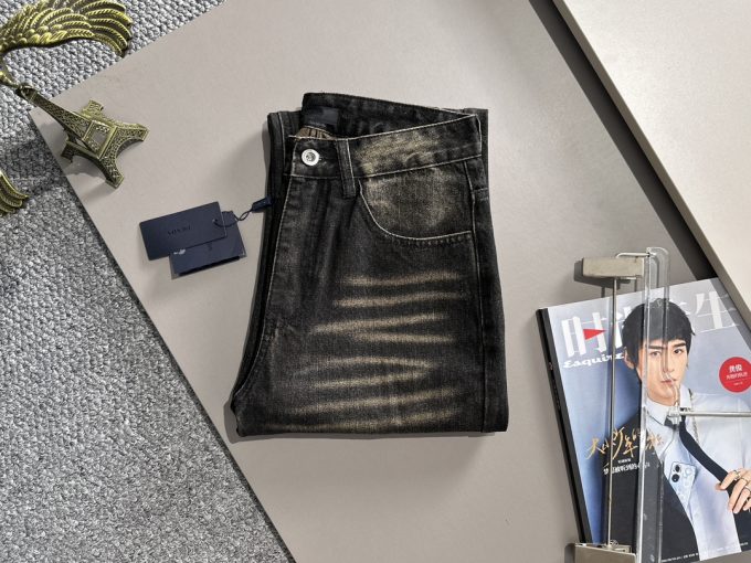 Prada 2025 Four Seasons Classic loose wide-leg denim trousers