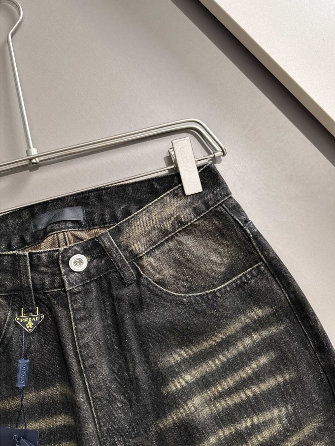Prada 2025 Four Seasons Classic loose wide-leg denim trousers