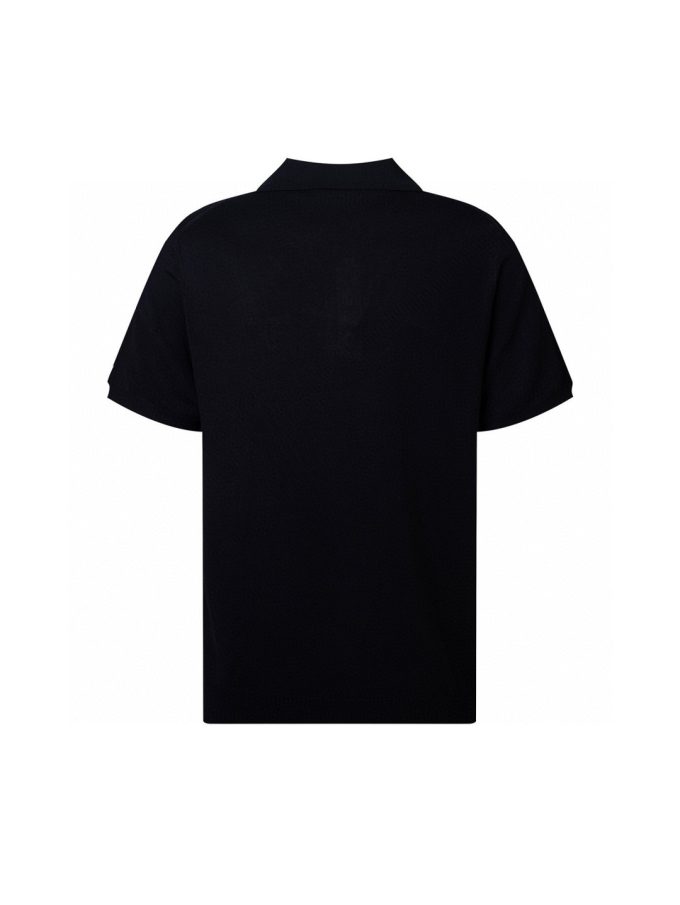 Prada letter logo embroidered wool Polo knitted short sleeve