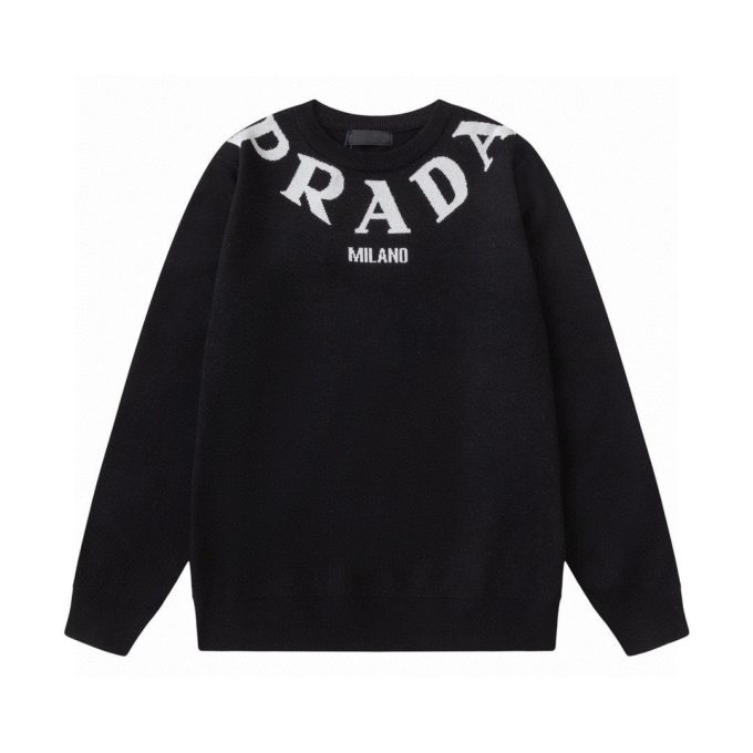 Prada lettered three-dimensional jacquard sweater